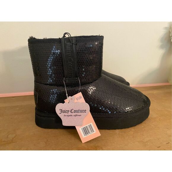 Juicy Couture 6.5 Oclock sequin boots NWT booties - Picture 1 of 8